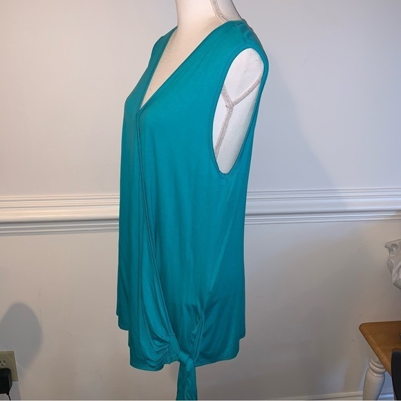Discount Divas Faux Wrap Top, Teal, sz 2XL - Picture 4 of 5